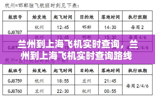 兰州到上海飞机实时查询，兰州到上海飞机实时查询路线 