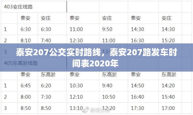 泰安207公交实时路线，泰安207路发车时间表2020年 