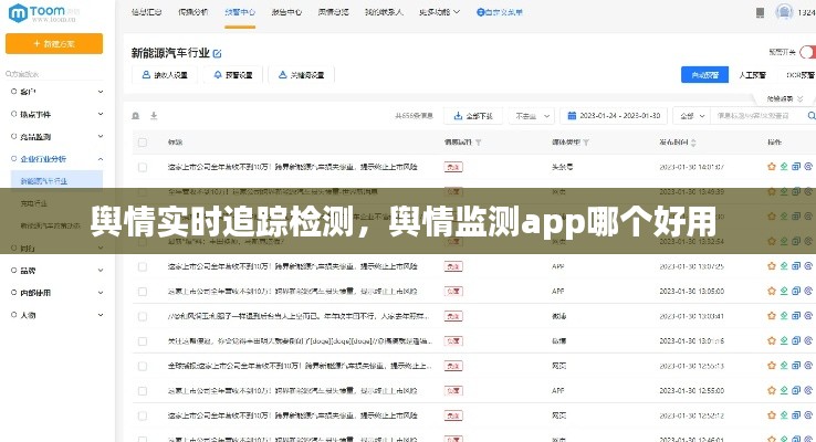 舆情实时追踪检测，舆情监测app哪个好用 
