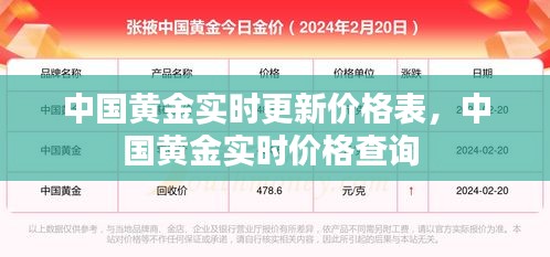 中国黄金实时更新价格表，中国黄金实时价格查询 