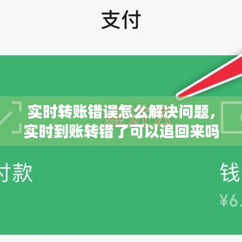 实时转账错误怎么解决问题，实时到账转错了可以追回来吗? 