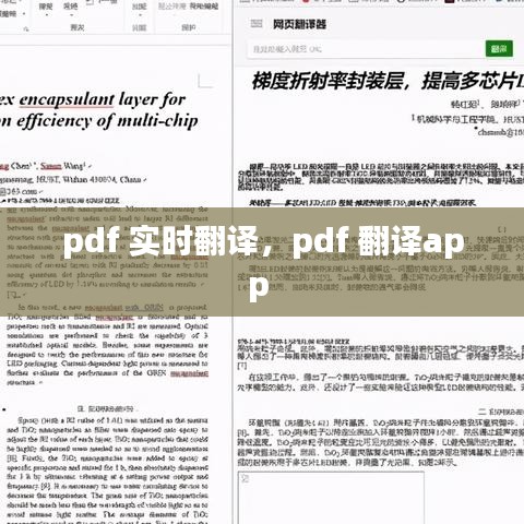 pdf 实时翻译，pdf 翻译app 