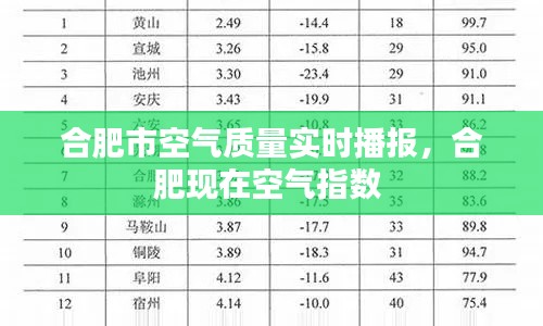 合肥市空气质量实时播报，合肥现在空气指数 