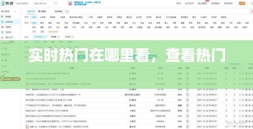 实时热门在哪里看，查看热门 
