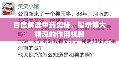 百度解读中药奥秘，揭示博大精深的作用机制