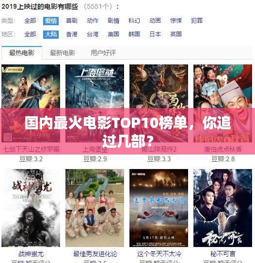 国内最火电影TOP10榜单，你追过几部？