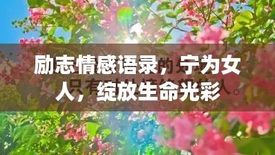 励志情感语录，宁为女人，绽放生命光彩